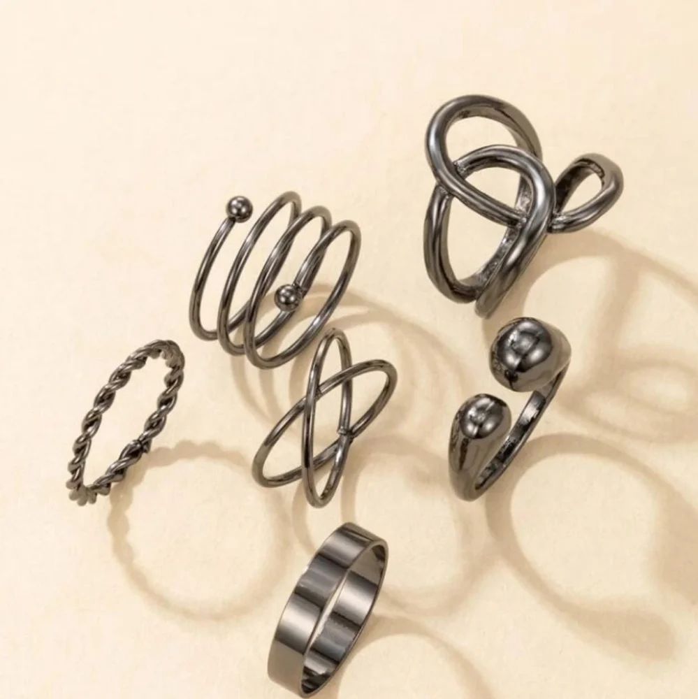 NEW‎ Black Midi Knuckle Interchangeable Ring Set